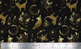 Halloween Metallic Gold Print - 45'' - 100% cotton