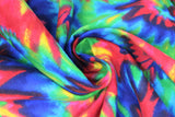 Swirled swatch comfy print flannel in tie dye (red/blue/green/yellow)