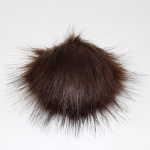 Faux fox (long hair) pom poms in black and brown