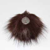 Faux fox (long hair) pom pom in brown (back)