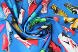 Swirled swatch Shoes Blue fabric (blue fabric with tossed cleats allover in various colours)