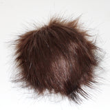 Faux fox (long hair) pom pom in brown (front)