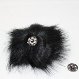 Faux fox (long hair) pom pom in black (back)