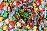 Swirled swatch Marvel's Avengers cartoon avengers printed fabric