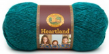 Ball of Lion Brand Heartland in colourway Cuyahoga Valley (heathered emerald green)