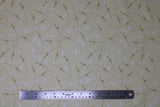 Flat swatch Rods fabric (natural coloured fabric with tossed fishing rod silhouettes in white and dark beige)