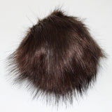 Faux fox (long hair) pom pom in brown (front)