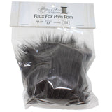 Faux fox (long hair) pom pom in packaging (grey)