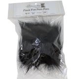 Faux fox (long hair) pom pom in packaging (black)