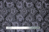 Flat swatch Mono Grey fabric (collaged realistic look sunflowers allover in monochromatic grey shade)