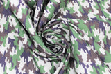 Swirled swatch small camo print green (pale green, grey, black, brown camo pattern small/medium size)