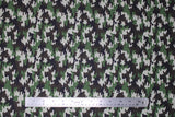 Flat swatch small camo print green (pale green, grey, black, brown camo pattern small/medium size)