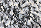 Swirled swatch small camo print grey (white, light grey, dark grey, black camo pattern small/medium size)