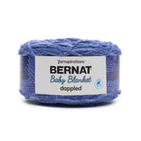 Cake of Bernat Baby Blanket Dappled yarn in shade Wandering Blue (medium blue speckled colour effect)