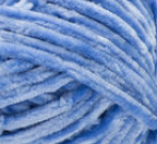 Swatch of Bernat Velvet yarn in shade rich blue (light/medium)