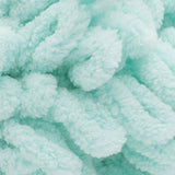 Mint swatch of Bernat Alize Blanket EZ looped yarn