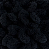 Black swatch of Bernat Alize Blanket EZ looped yarn