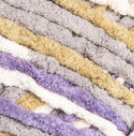 Lilac Bush (purple, light gold, white, grey) swatch of Bernat Blanket