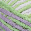 Lilac Leaf (purple, green, off white) swatch of Bernat Blanket