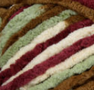 Plum Fields (burgundy, brown, green, ivory) swatch of Bernat Blanket