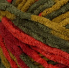 Harvest (red, orange, olive, gold) swatch of Bernat Blanket