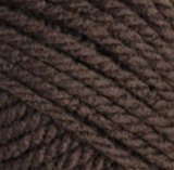 Swatch of Bernat Softee Chunky yarn in shade dark taupe