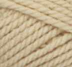 Swatch of Bernat Softee Chunky yarn in shade linen (light beige)