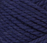Swatch of Bernat Softee Chunky yarn in shade faded denim (dark blue)