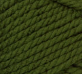 Swatch of Bernat Softee Chunky yarn in shade eucalyptus (faded dark green)