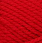 Swatch of Bernat Softee Chunky yarn in shade berry red