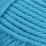 Swatch of Bernat Softee Chunky yarn in shade ultra blue (bright light/medium blue)