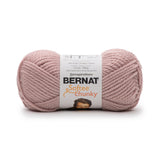 A ball of Bernat Softee Chunky yarn in shade grey rose (pale blush rose)