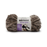 Bernat Velvet Plus yarn ball in mushroom (beige and brown greige)