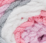 Ballerina (pink, grey, white) swatch of Bernat Baby Blanket Stripes