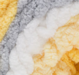 Sunshine (yellow, grey, white) swatch of Bernat Baby Blanket Stripes