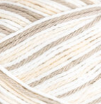 Queen Ann's Lace (tan, cream, white) variegated swatch of Bernat Handicrafter Cotton