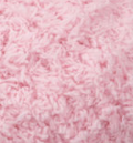 Swatch of Bernat Pipsqueak bulky snuggly texture yarn in shade tickle me pink (baby pink)