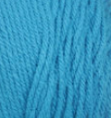 Swatch of Bernat Super Value yarn in shade peacock (light/medium blue)