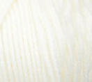 Swatch of Bernat Super Value yarn in shade winter white (off white)