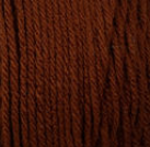 Swatch of Bernat Super Value yarn in shade walnut (rich medium brown)