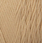 Swatch of Bernat Super Value yarn in shade dark heather (pale beige with heathered effect)