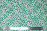 Flat swatch violette fabric in green leaves