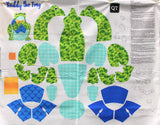 Full panel swatch - Buddy the Frog Panel (45" x35") (instructional panel to create frog friend with blue vest and orange bow tie)
