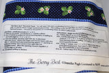 Flat swatch berry print fabric in berry best placemat panel (back)