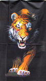 Full swatch Tiger Panel (24" x 45") (black rectangular panel with orange growling tiger showing teeth and claws)