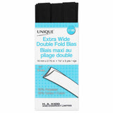 Extra wide double fold bias 16mm x 2.75m in packaging (black)
