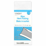 Bias hem facing precut 50mm x 2.3m in packaging (white)