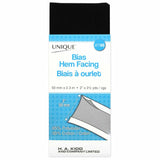 Bias hem facing precut 50mm x 2.3m in packaging (black)