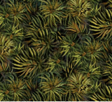 Square swatch fabric from Naturescapes collection in green pines (collage on black)