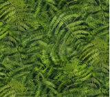 Square swatch fabric from Naturescapes collection in green ferns (greenery collage)